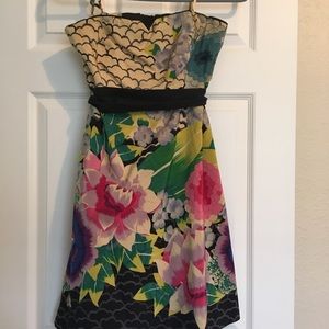 Asian inspired Silk/Cotton blend Anthro Dress